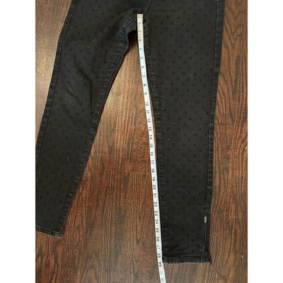 y2k Vintage Cache Black Studded Jeans with Zipper Ankles Size 5 - Picture 13 of 14